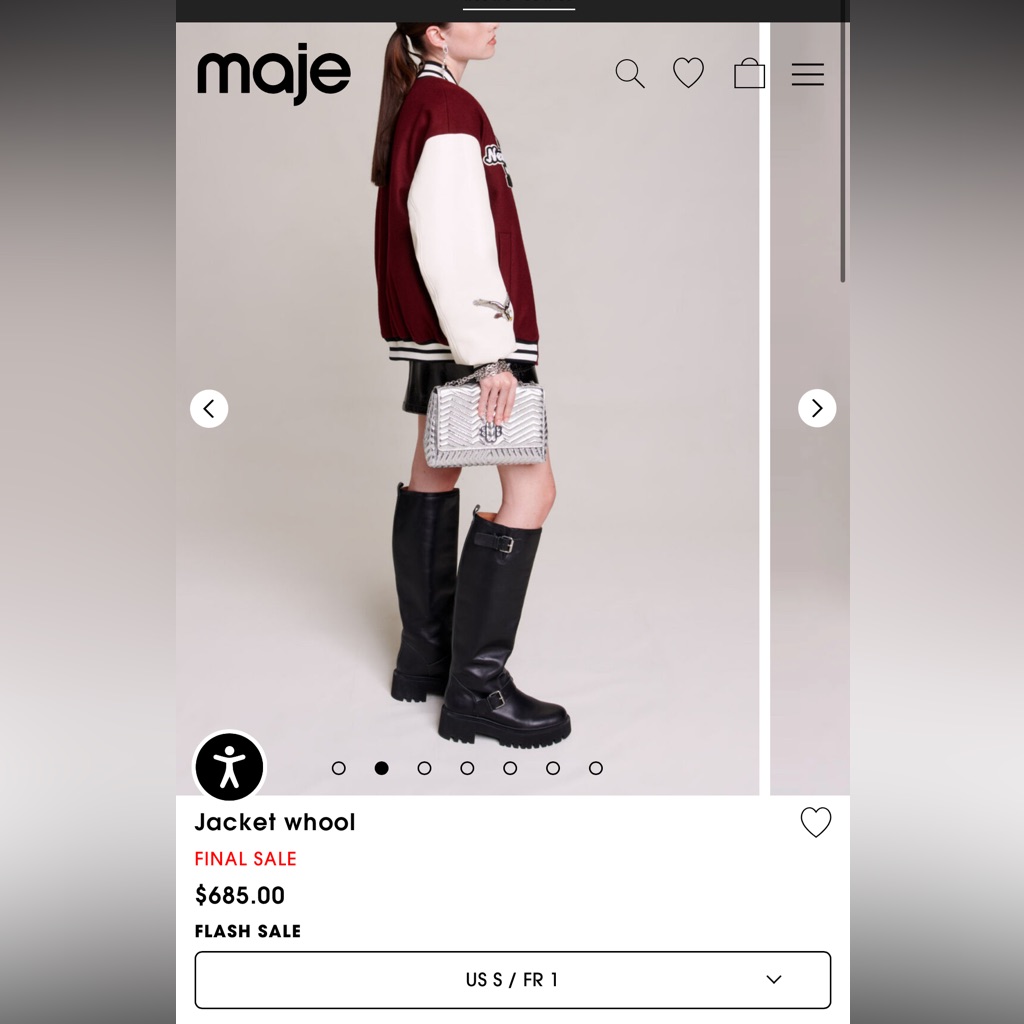 Maje Belove Wool Blend Letterman Jacket